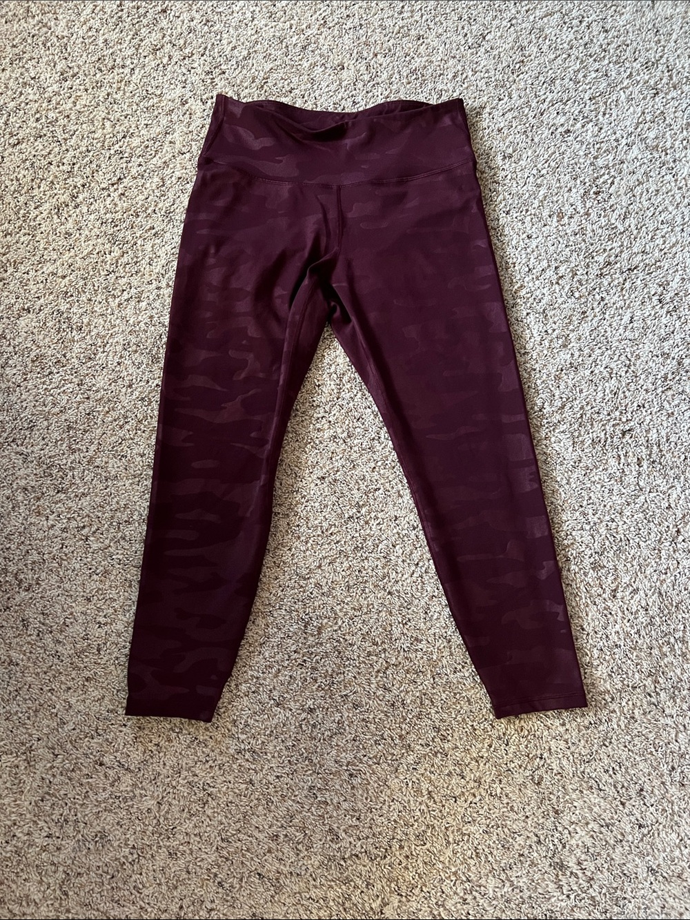 High-Waist Burgundy Camo Leggings